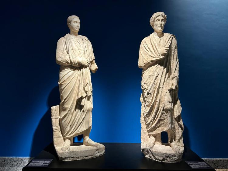 Statues of intellectuals in the Greco-Roman Museum in Alexandria