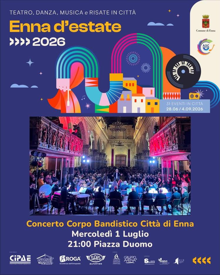 Questa sera alle 21 presso la piazza Duomo, continuano gli appuntamenti con il cartellone “Enna d’Estate”, con il concer...