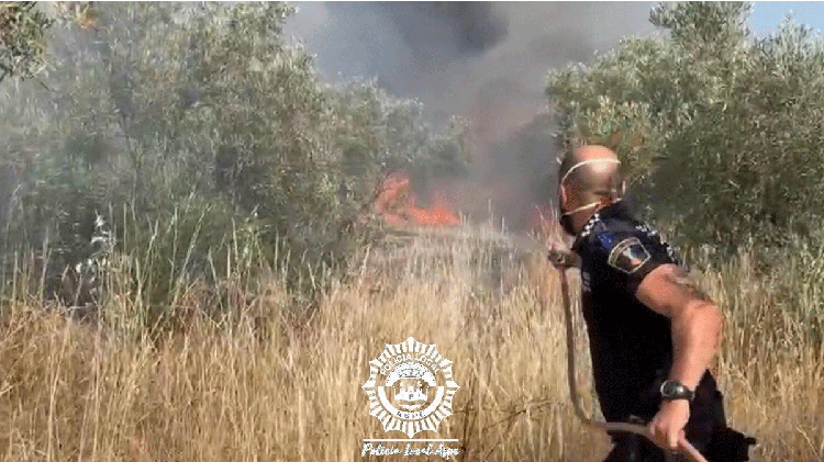 #Aspe: Un incendio originado por una quema prohibida arrasa cerca de 18.500 metros cuadrados