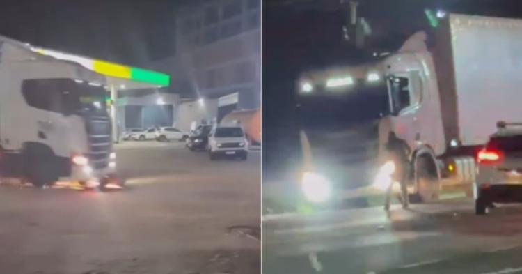 Caminhoneiro idoso é preso após arrastar motocicleta de Brusque até divisa de Gaspar e Ilhota