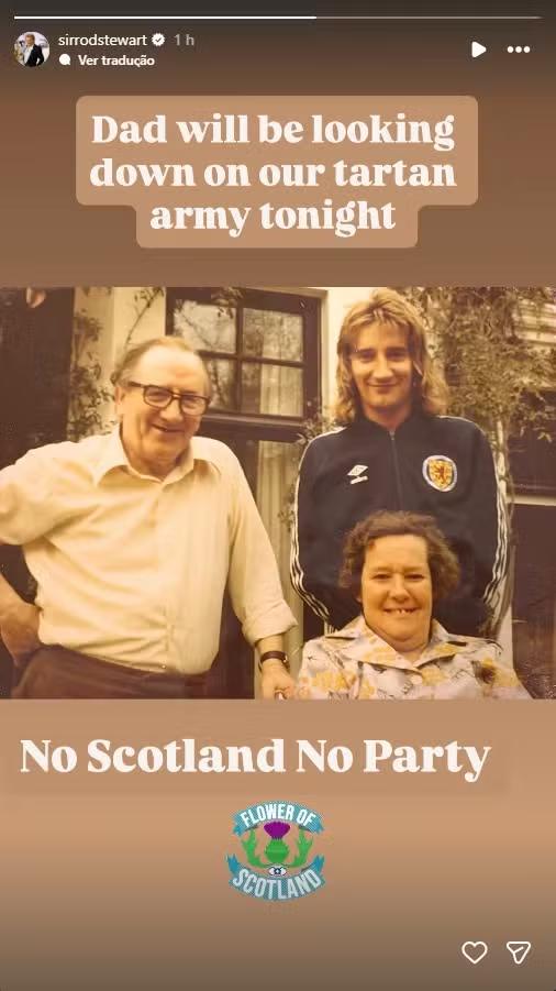 Rod Stewart, atores de Bebê Rena e Outlander: famosos torcem pela Escócia nas redes