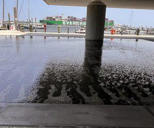 Located on the grounds of the International African American Museum in Charleston, South Carolina, the outdoor space features shallow reflecting pools and artistic outlines that evoke the presence of the captive individuals who passed through the port on the historic site of Gadsden’s Wharf.