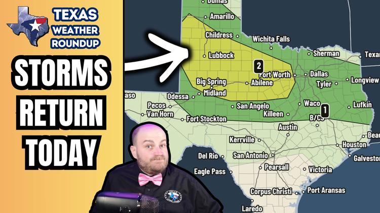 Thunderstorms Return to Texas Today With Wind, Hail, and Heavy Rain Threat