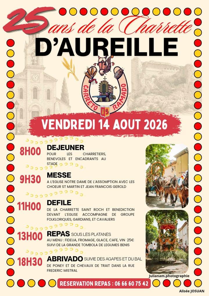 LA CARRETO RAMADO FÊTE SES 25 ANS À AUREILLE CE VENDREDI 14 AOÛT 2026