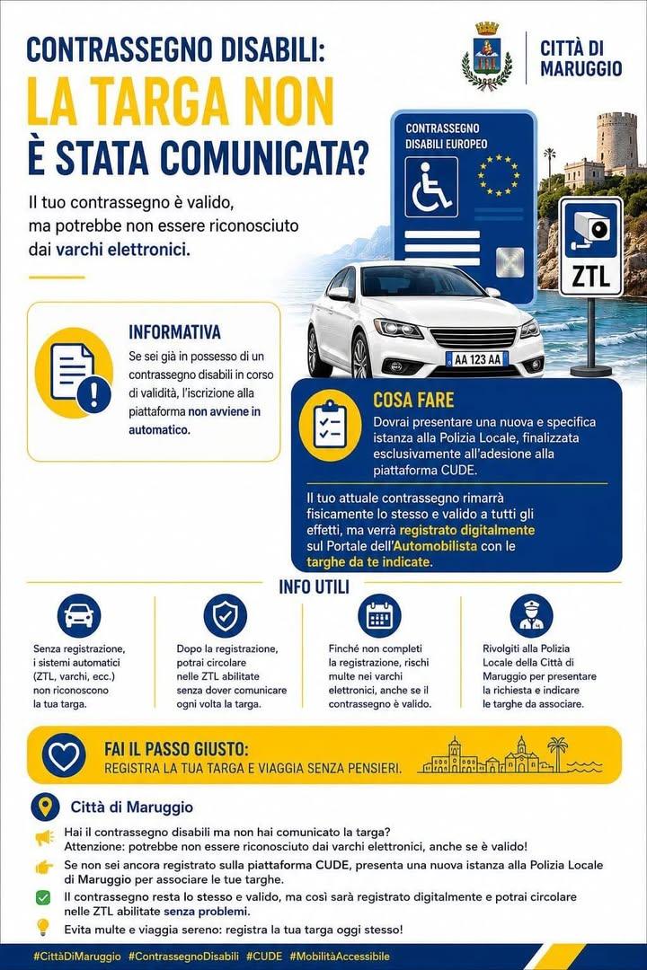 🕛 UFFICIALMENTE ATTIVA LA  PIATTAFORMA CUDE 🚗  La Città di Maruggio informa che è attiva la piattaforma CUDE (Contrass...