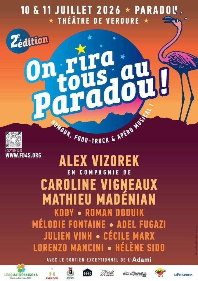 2ème ÉDITION DU FESTIVAL “ON RIRA TOUS AU PARADOU” AVEC ALEX VIZOREK LES 10 ET 11 JUILLET 2026