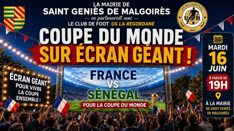Saint-Geniès-de-Malgoirès : soirée Coupe du Monde sur écran géant pour France - Sénégal
