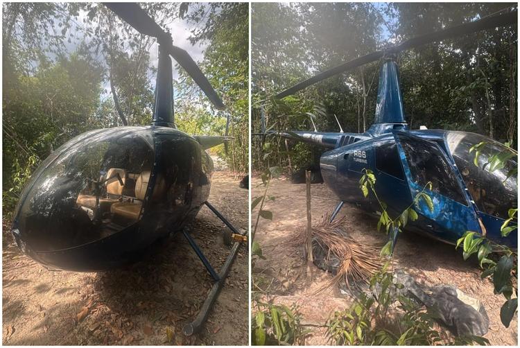 Helicóptero suspeito de transportar drogas da Venezuela para Brasil é encontrado escondido em Roraima