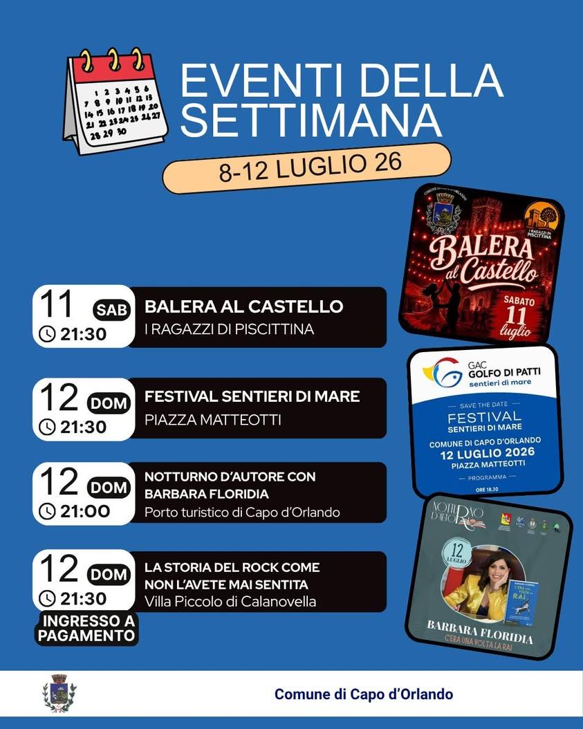 📅 Gli appuntamenti dei prossimi giorni a Capo d’Orlando Una nuova settimana di eventi e iniziative in città, tra musica...