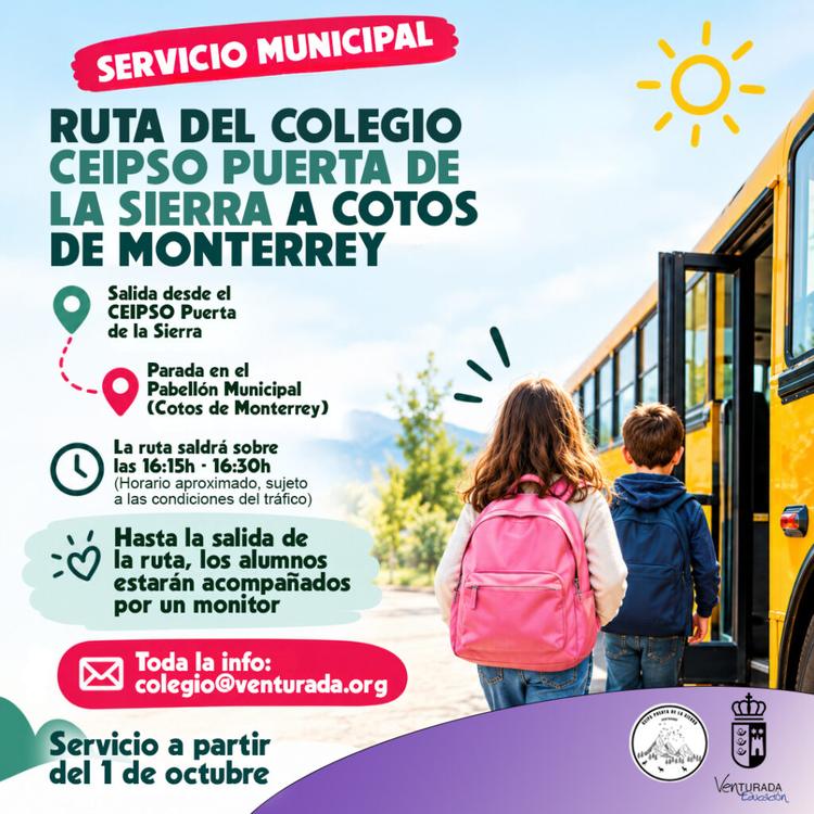 ¡Servicio municipal de ruta escolar!
