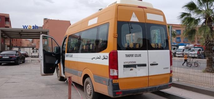 تخريب حافلة للنقل المدرسي بمراكش