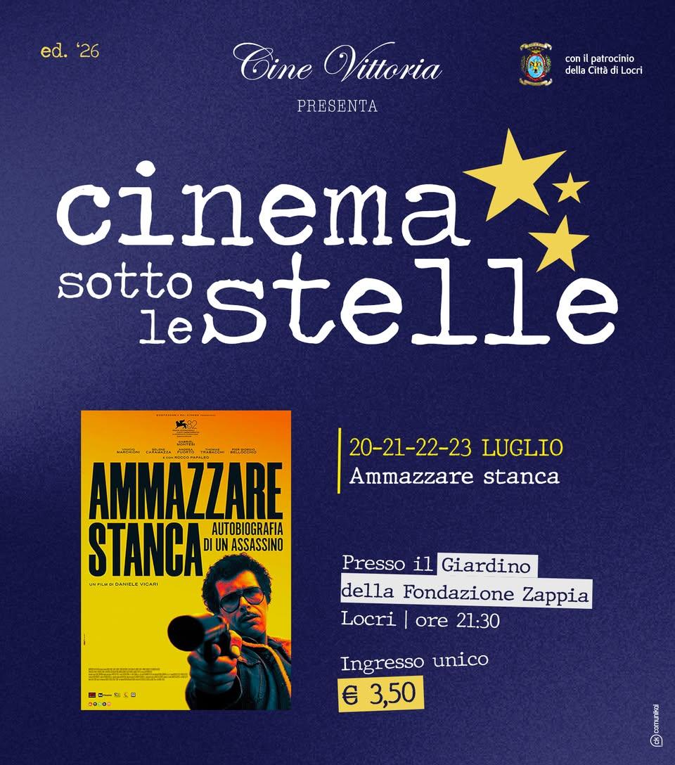 🎞 Cinema Sotto le Stelle ✨ 𝐀𝐌𝐌𝐀𝐙𝐙𝐀𝐑𝐄 𝐒𝐓𝐀𝐍𝐂𝐀 🟩 Giardino Fondazione Zappia • Locri 🎦 Unica Proiezione h....
