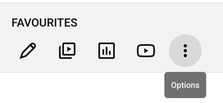 A screenshot of YouTube's playlist options.