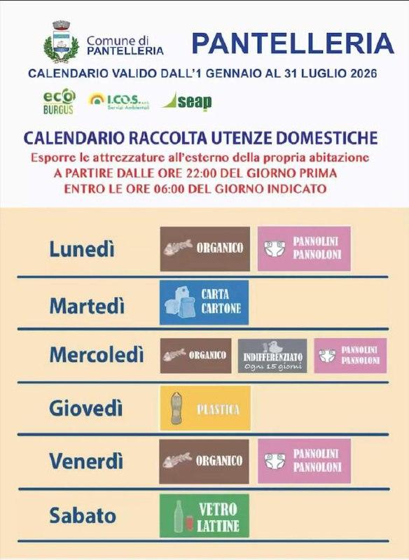 Raccolta differenziata 2026: informazioni già online nell’app Pantelleria. Se vuoi, invita anche amici e familiari a sca...