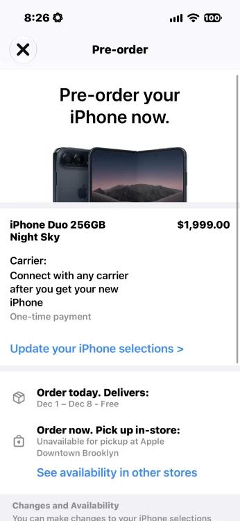 screenshot of iphone duo apple store page