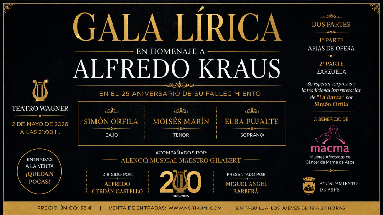 #Aspe: Cambios en la Gala Lírica, se suma la soprano Elba Pujalte