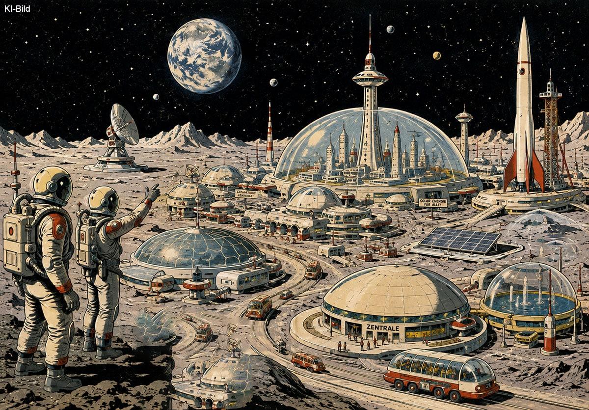 Zu wenig Wassereis für Städte auf dem Mond