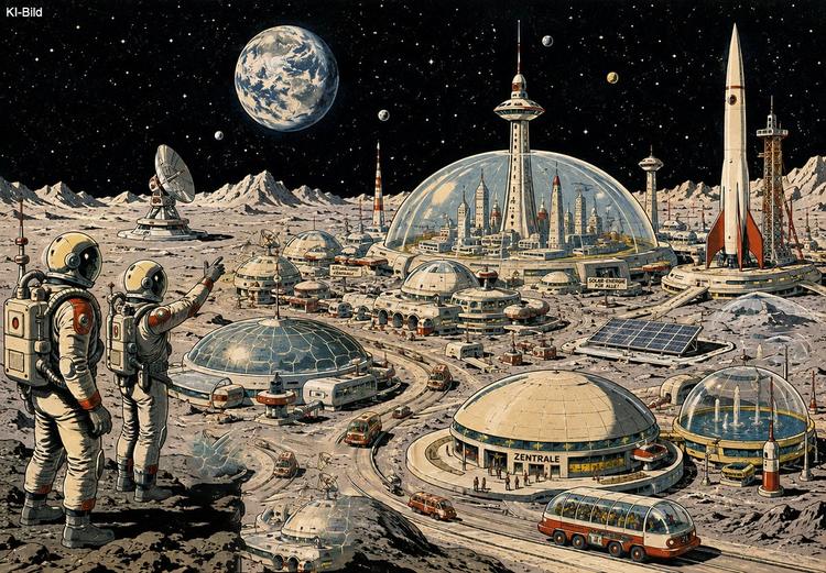 Zu wenig Wassereis für Städte auf dem Mond