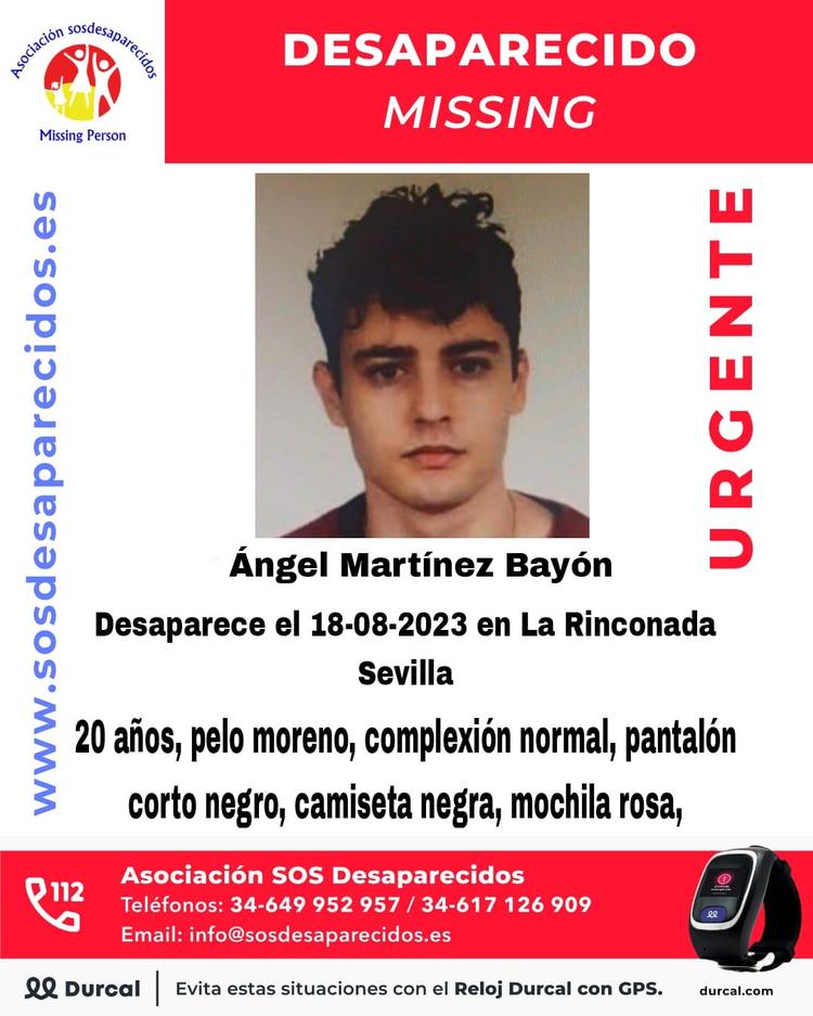 Desaparecido un joven vecino de La Rinconada