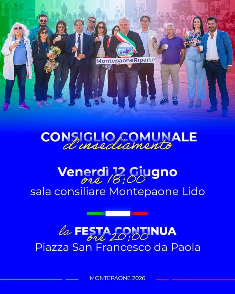 🟢⚪️🔴Venerdì 12 giugno si apre ufficialmente il nuovo mandato. Con il consiglio comunale d'insediamento prende la nuova...