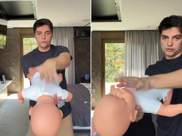 Você sabe fazer a manobra de desengasgo? Influenciador Lucas Bley salva filha e acende alerta sobre primeiros socorros