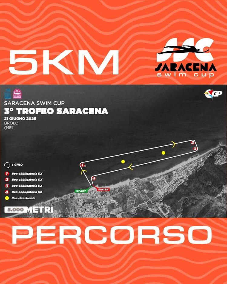 📌Saracena Swim Cup 🏊‍♂️ La sfida regina della giornata. 5.000 metri nello scenario unico della Costa Saracena, nuotand...