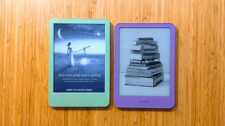 The 2024 Kindle on the left and the 2026 Kindle on the right