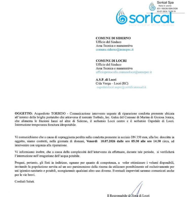 ⚠️ -Avviso: intervento riparazione
