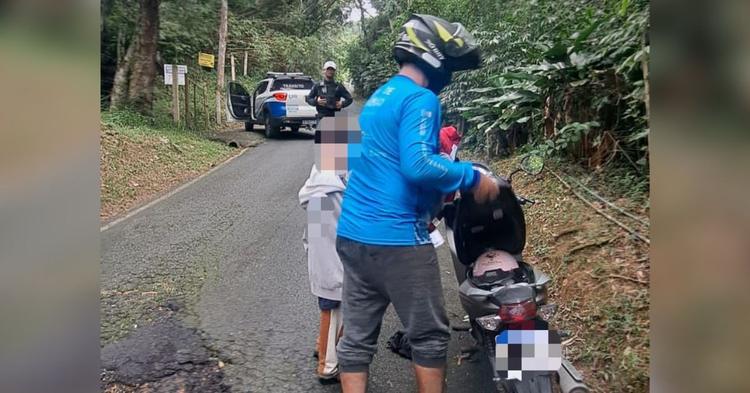 Criança é flagrada sem capacete em moto durante fiscalização na Interpraias, em BC