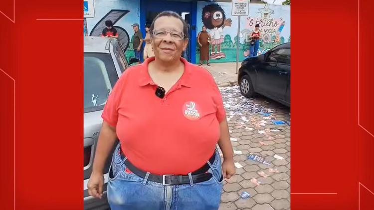 Professor Robson (PSTU) vota no Guará, no DF