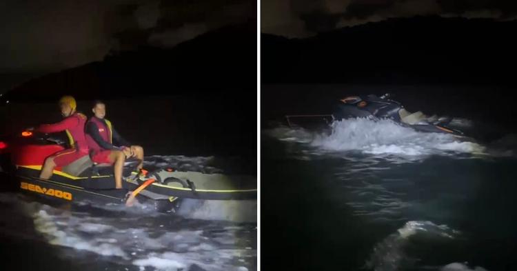 Bombeiros resgatam homem após moto aquática começar a afundar no mar em Porto Belo