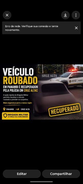 Montana roubada em Panambi é recuperada em Cruz Alta