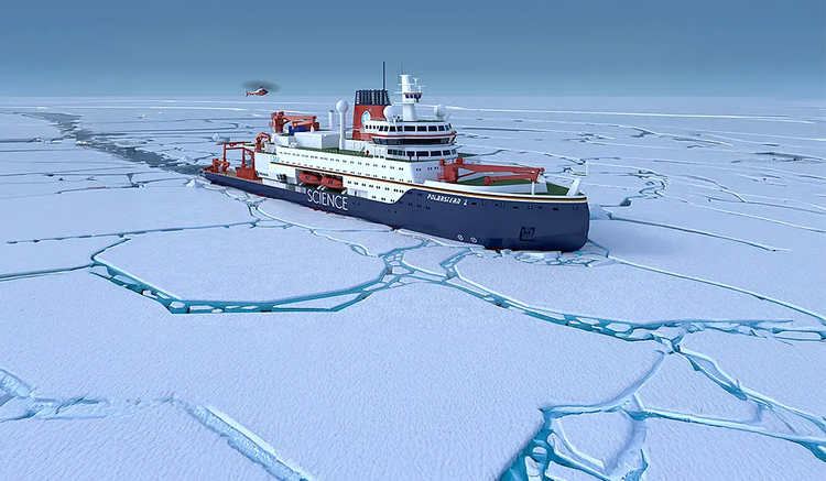 Construction du nouveau Polarstern: le modèle réussit les essais en glace