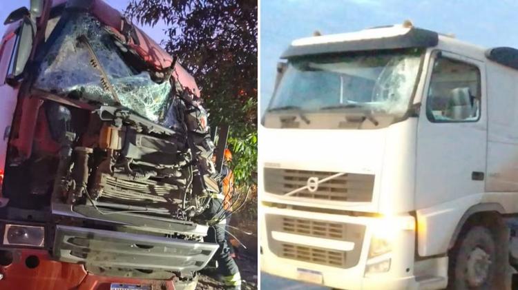 Acidente entre duas carretas deixa um ferido e complica trânsito na BR-101, em Linhares