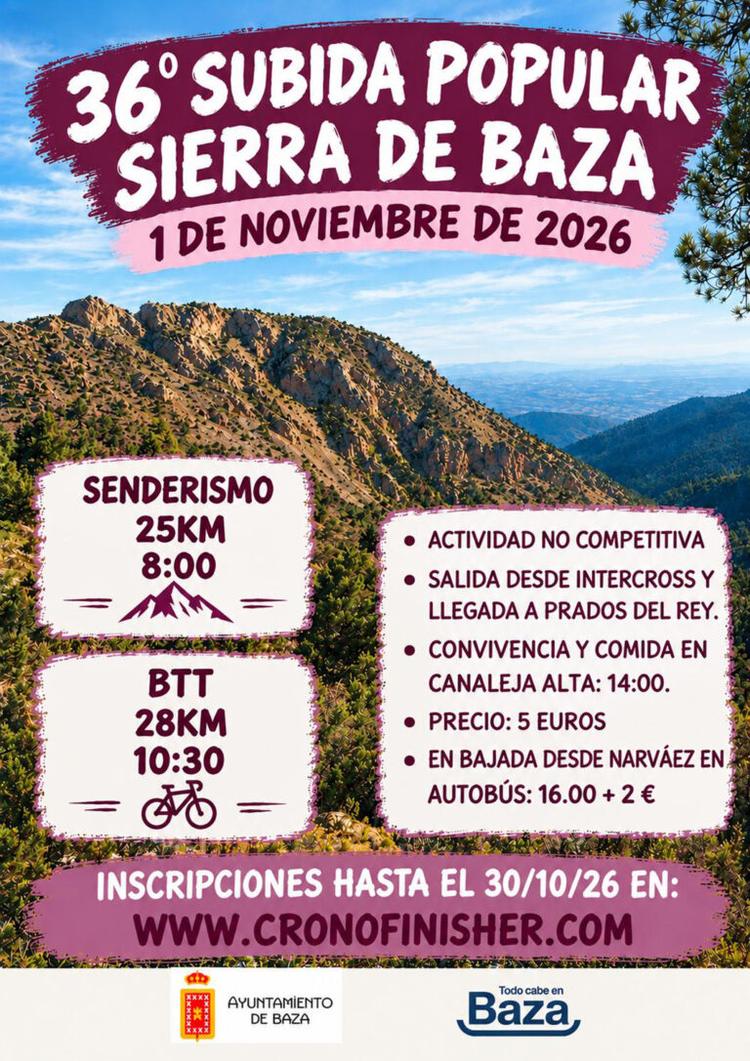 Abiertas las inscripciones para la 36º Subida Popular a la Sierra de Baza del 1 de noviembre