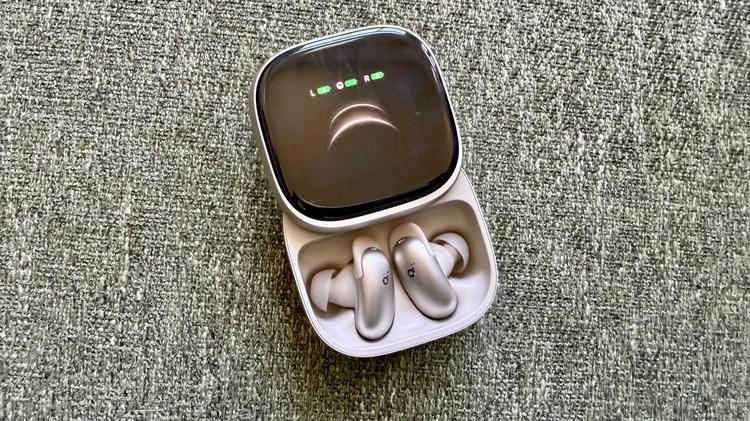Soundcore Liberty 5 Pro Max earbuds in case