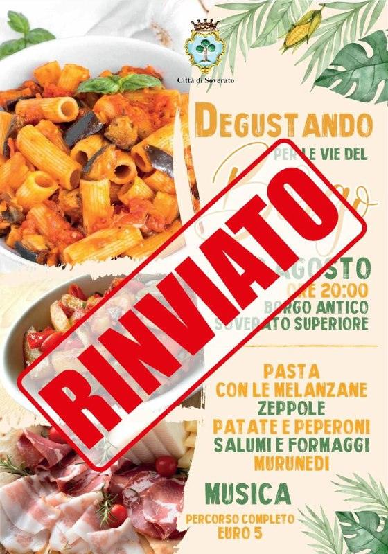 L’evento “Degustando” per le vie del Borgo è stato rinviato.