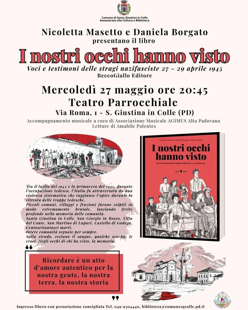 Il Comune di Santa Giustina in Colle - 🌸 Assessorato alla Cultura e Biblioteca invita la cittadinanza alla presentazion...